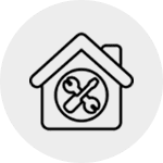 House icon with tools inside circle.