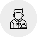 Icon of waiter holding a covered dish.